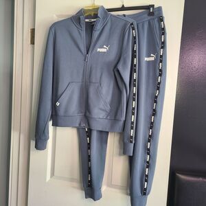 Puma Women Blue Jogger and Hoodie Set Size M